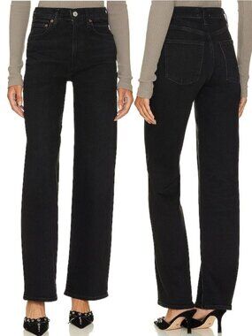 AGOLDE Harper Mid Rise Wide Straight Jeans Size 24 In Hush
